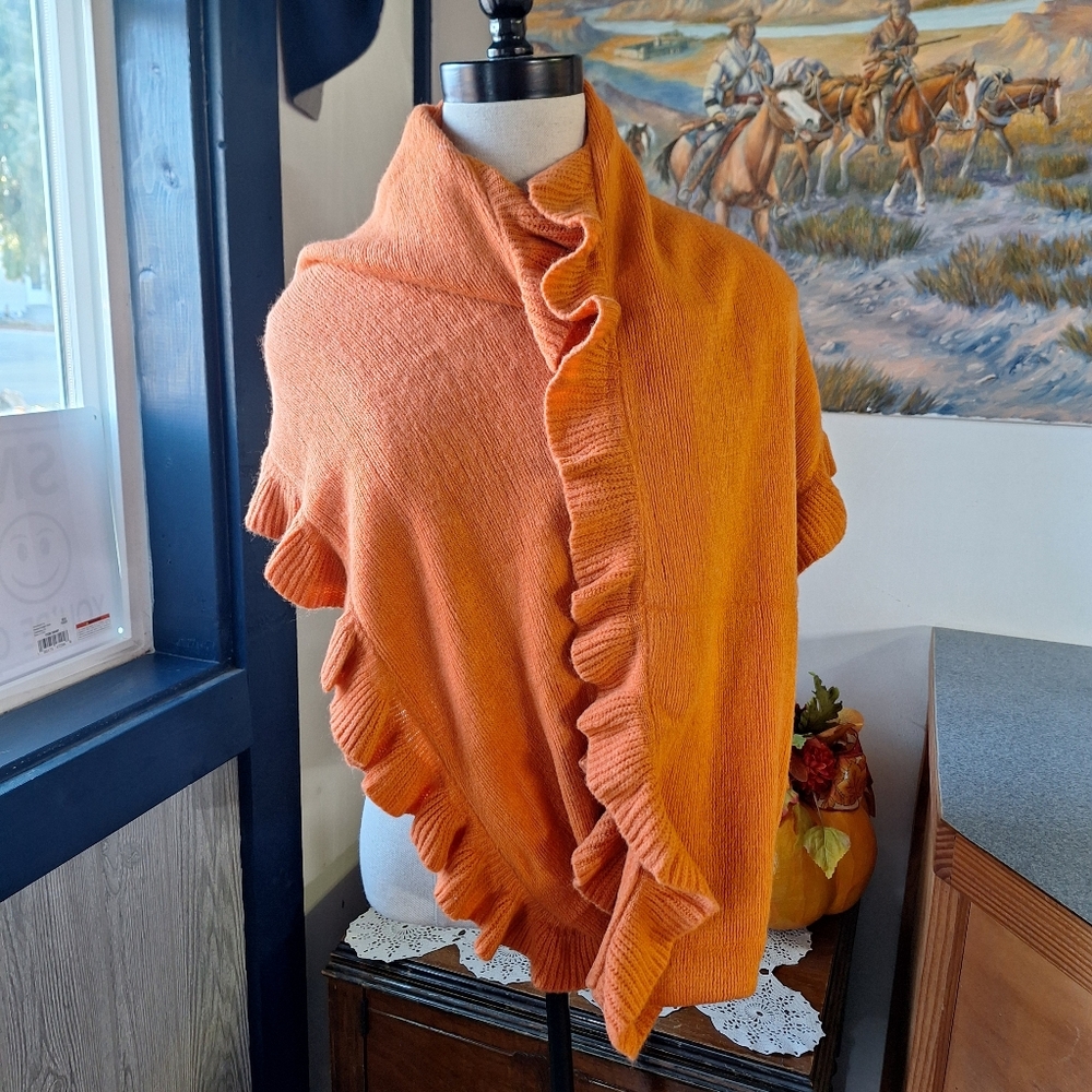 Top It Off Ruffled Knit 3-In-One Ruffled Unity Wrap/Scarf, NWT - Picture 6 of 10